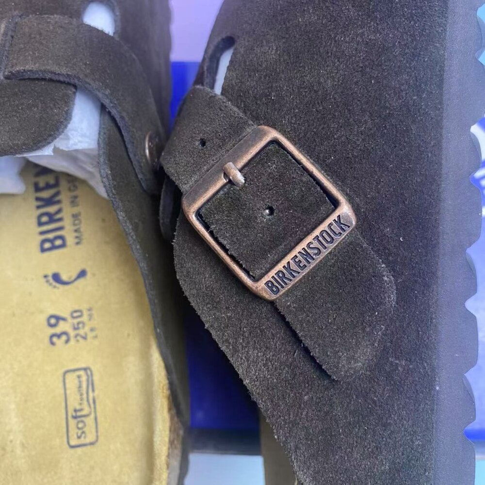 Birkenstock Boston Soft Footbed Sandals: Adjustable Suede Comfort (Narrow Fit) - Picture 5 of 5